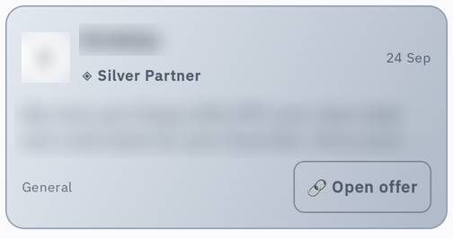 Silver Partner card: metallic silver